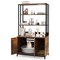 MDF Metal Cat Cabinet with Scratcher, Cat Litter Box Enclosure , Storage and Side Entry